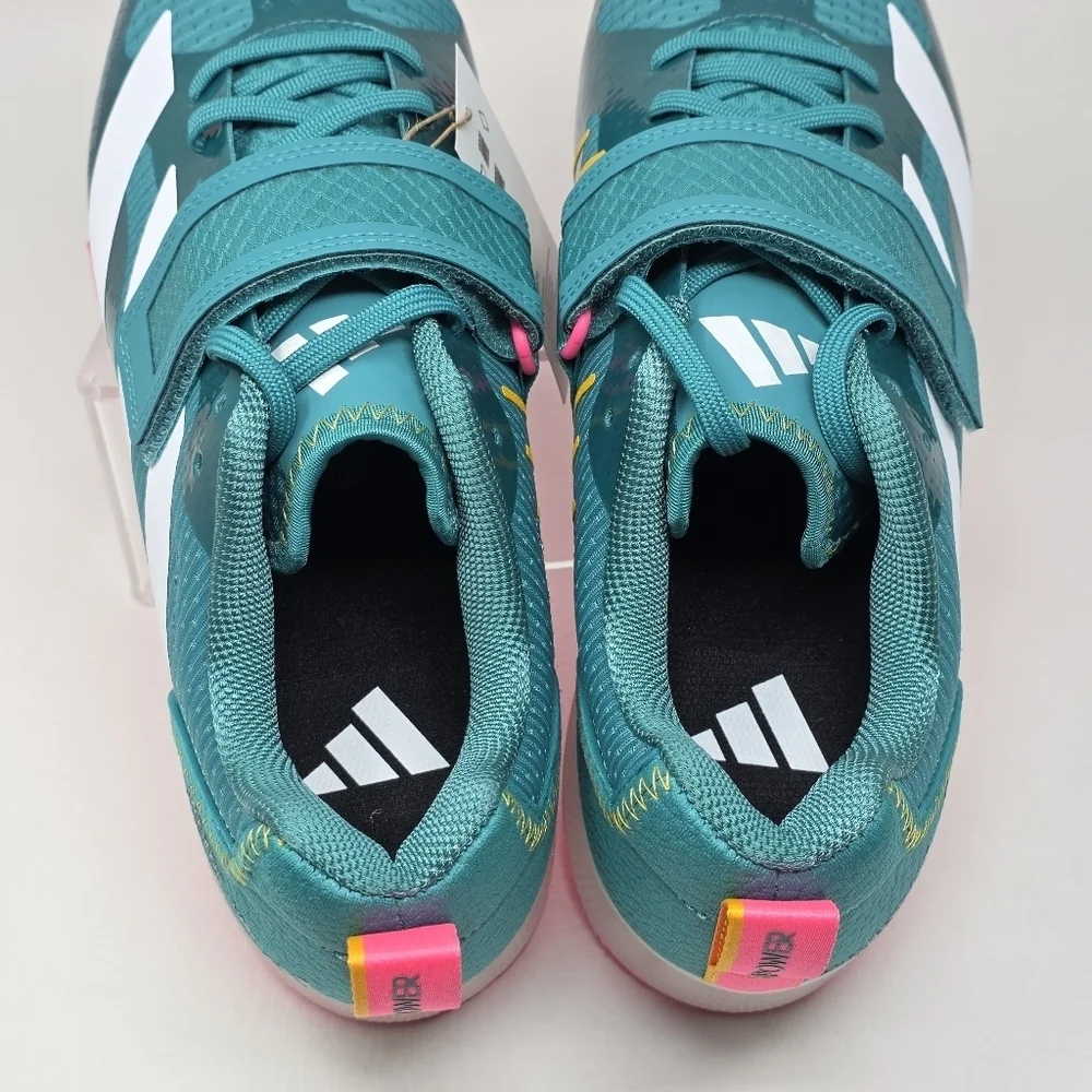 Adidas Adipower Weightlifting 3 Shoes Mens Size 9.5 Teal White Pink JP9871 New